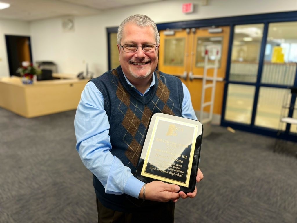 Russell Paone, North Providence High School School Counseling Department Chair and 2024 Rhode Island School Counselor of the Year (RIDE).