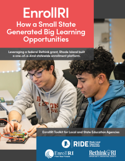 EnrollRI_Toolkit_Cover with two male students working on a robotics project