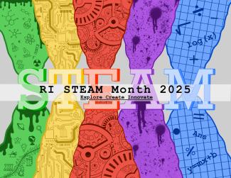 Colorful logo for RI STEAM Month